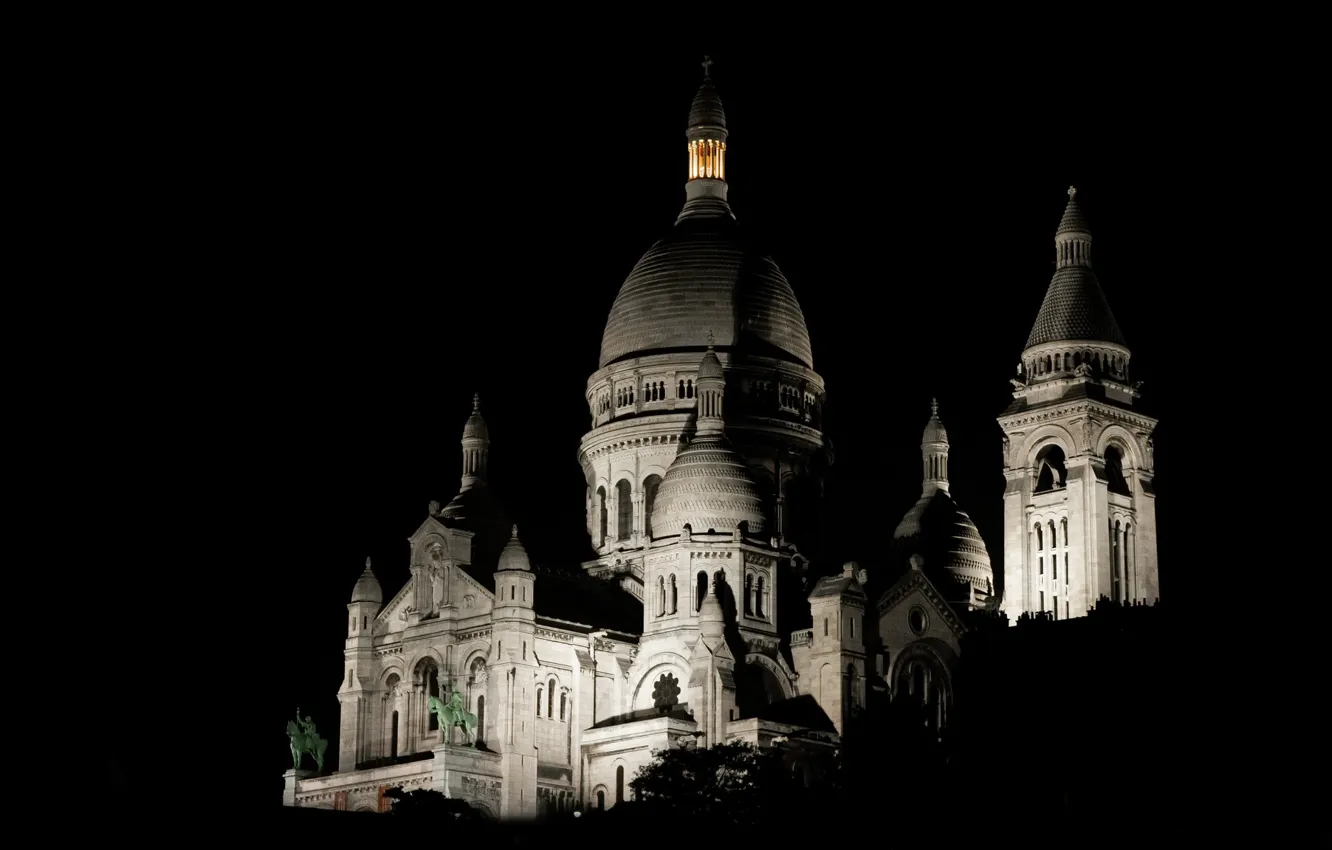 Фото обои Paris, night, Architecture, Basilique, Capitale