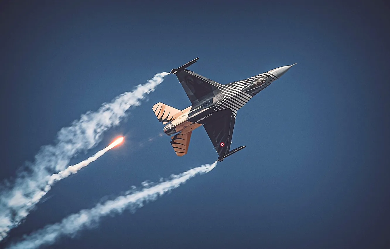 Фото обои f-16, solotürk, türk hava kuvvetleri