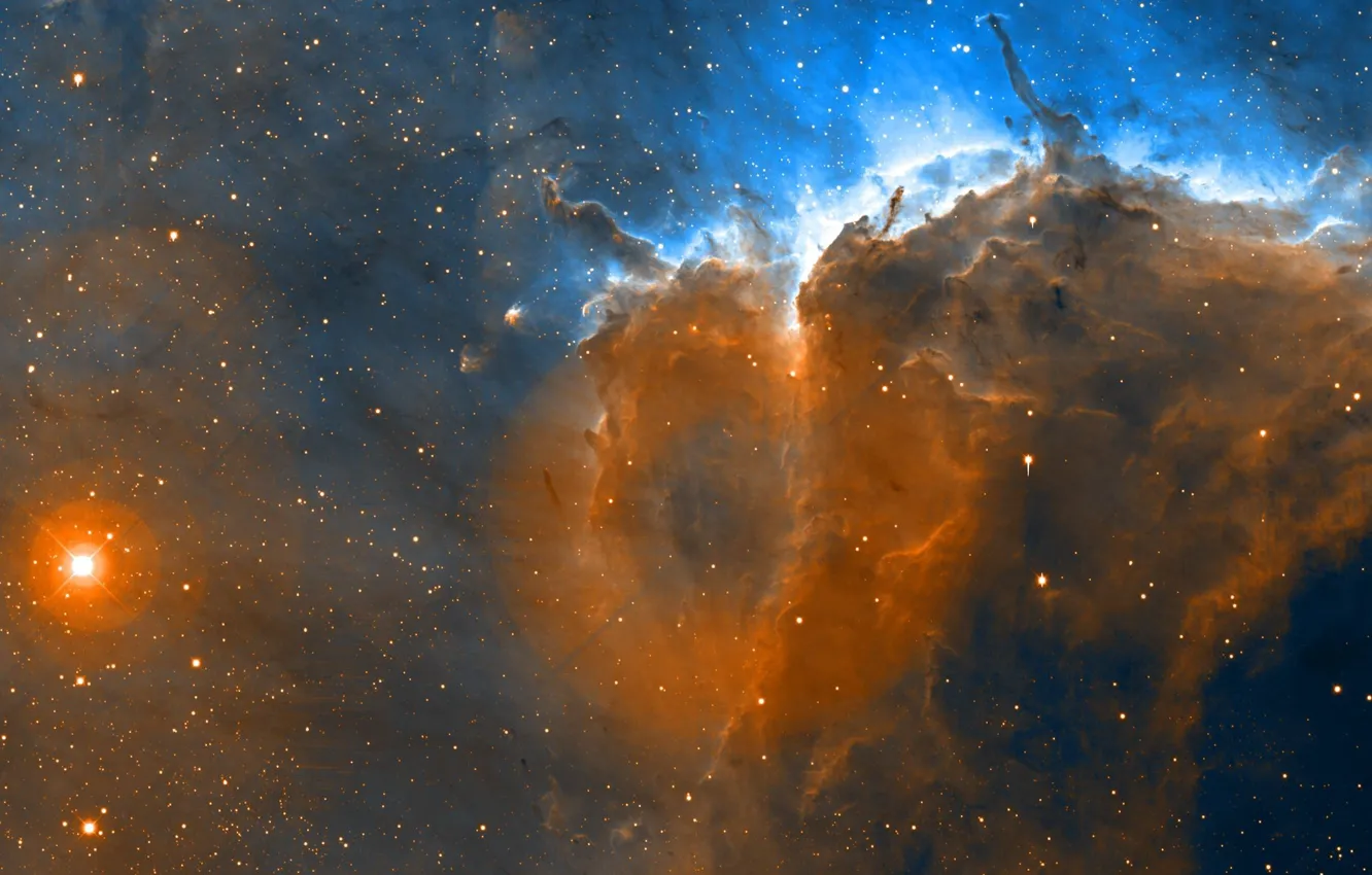 Фото обои Звезды, Туманность Пеликан, Космос