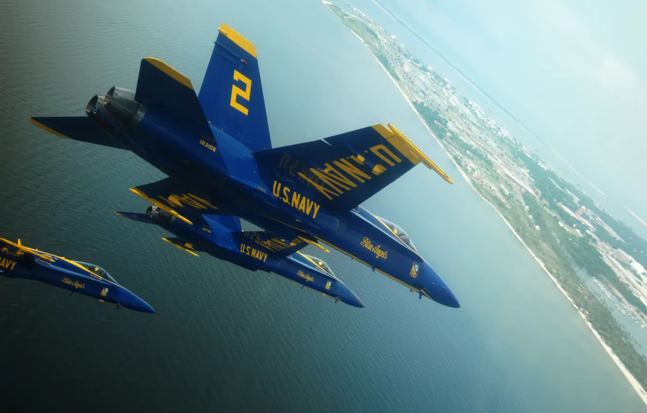 Фото обои USA, United States, blue, fly, Hornet, F-18, Blue Angels, F18