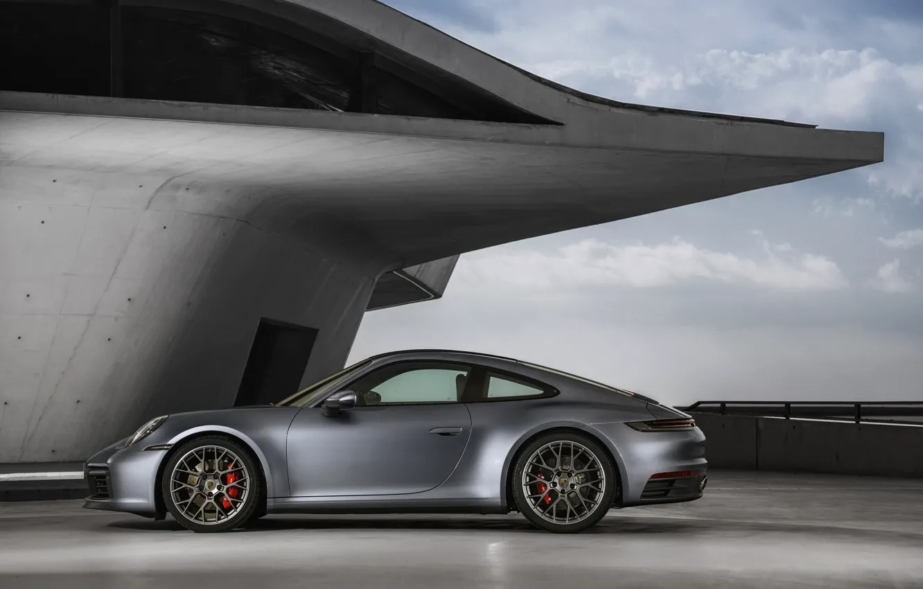 Фото обои купе, 911, Porsche, профиль, Carrera 4S, 992, 2019