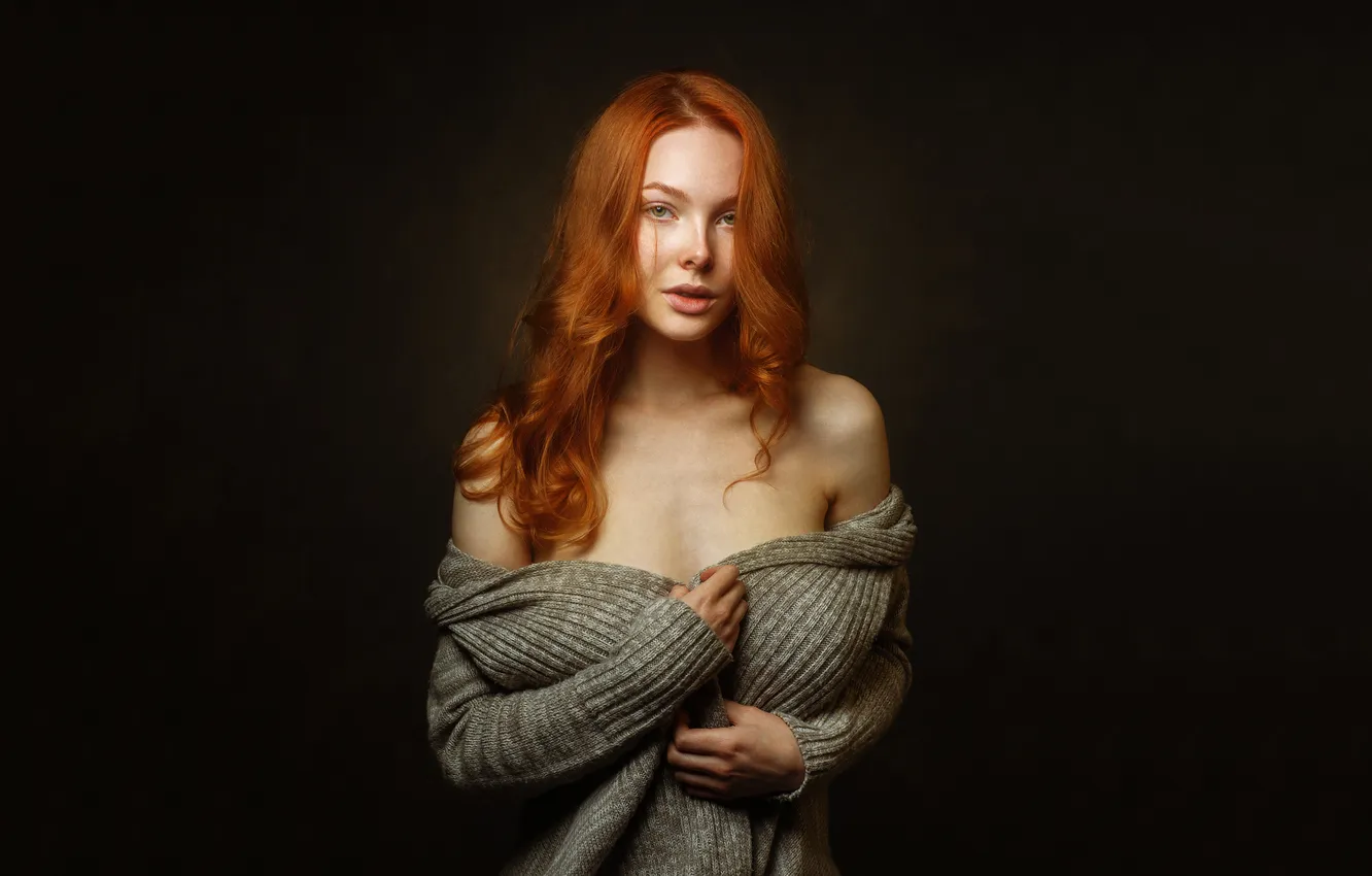 Фото обои взгляд, рыжая, рыжеволосая, длинные волосы, eyes, lips, redhead, Zachar Rise