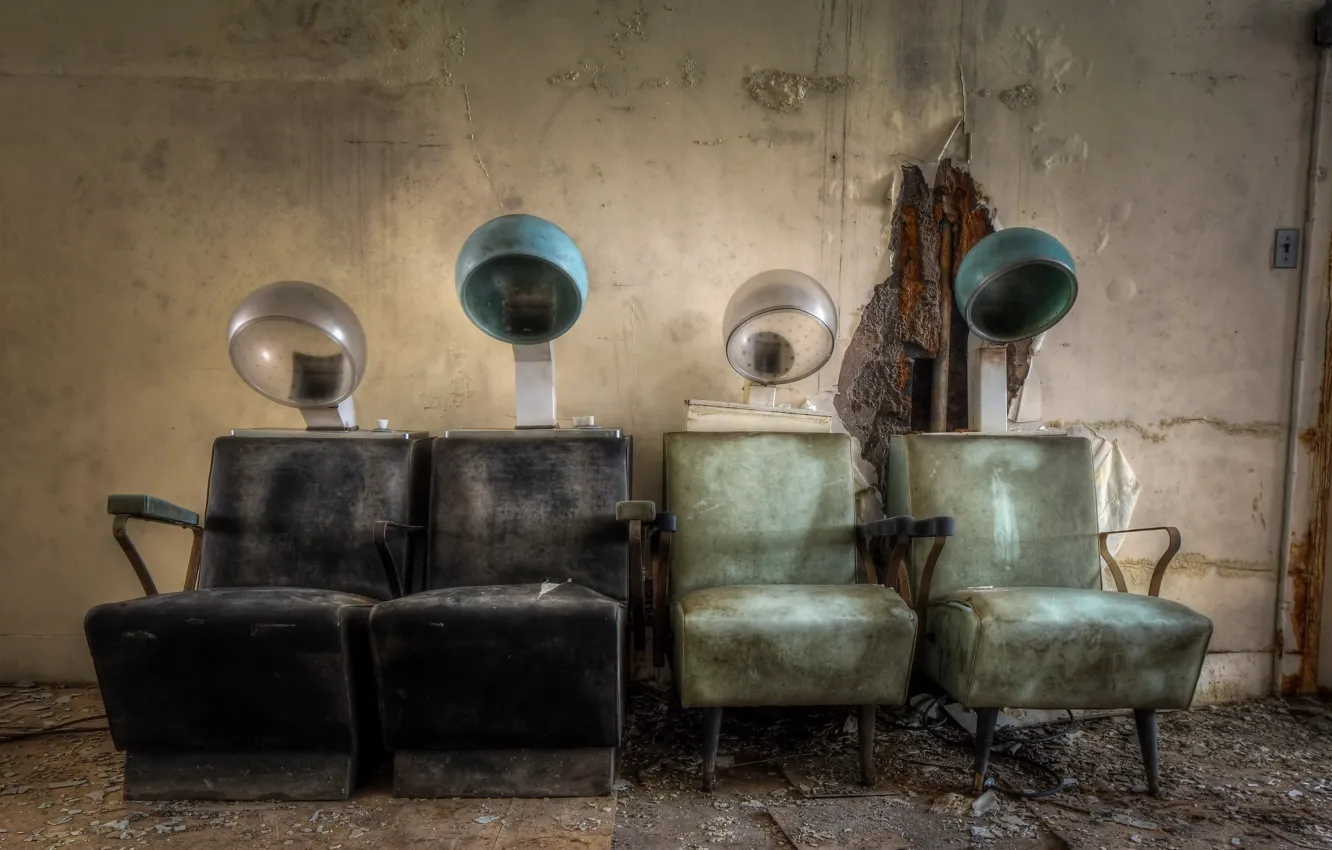 Фото обои интерьер, инвентарь, барбершоп