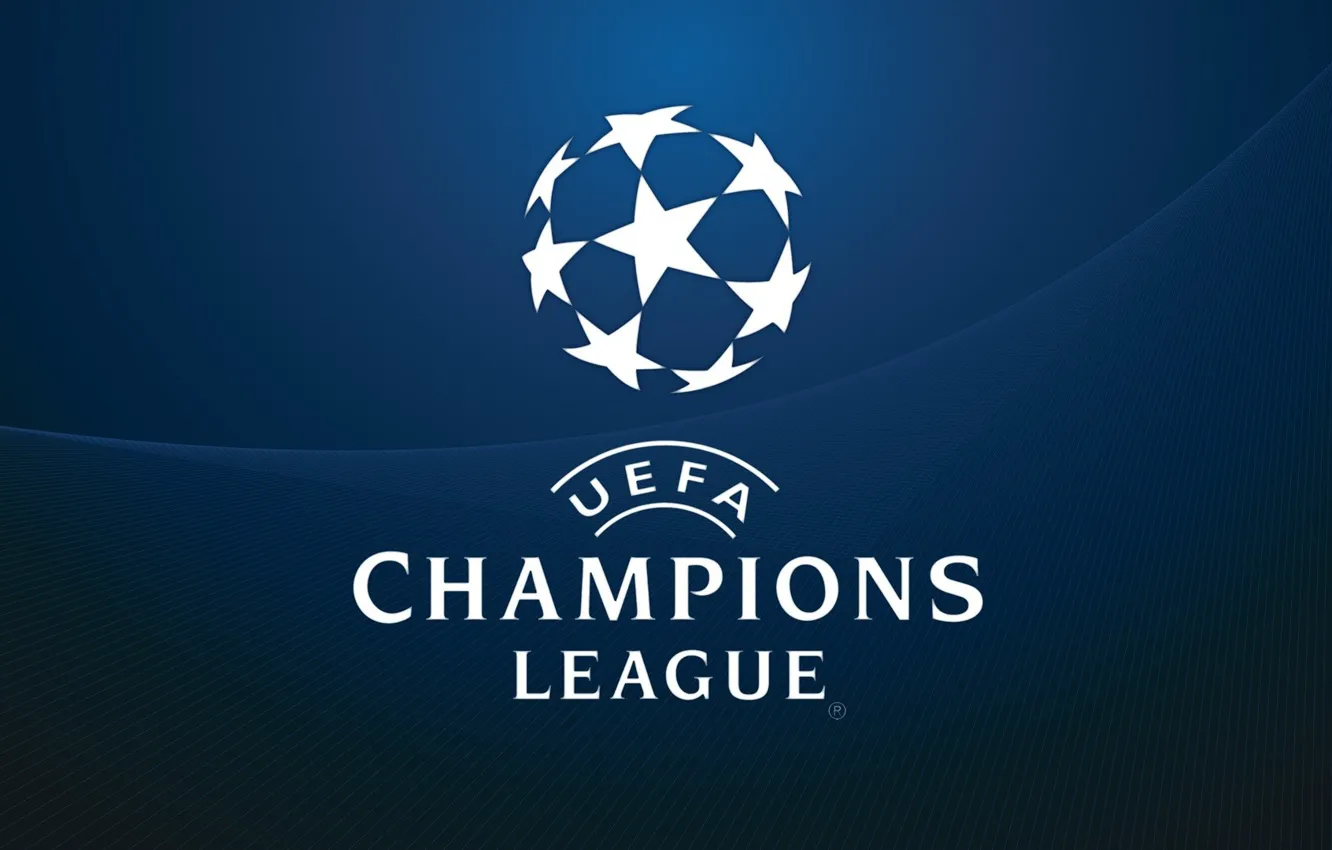 Фото обои футбол, логотип, футбольный мяч, Logo, Champions League, UEFA, английский текст, звезы