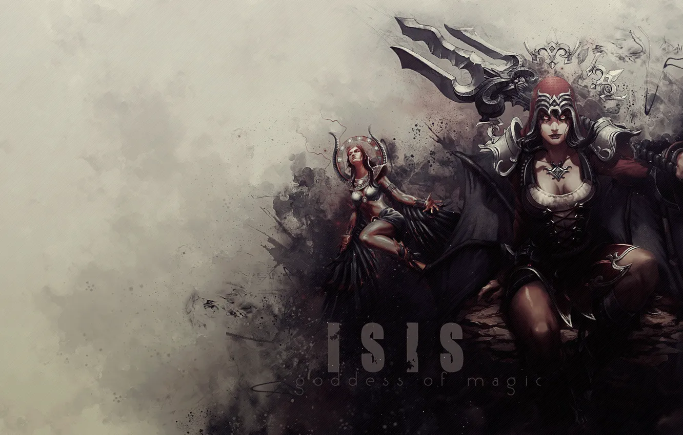 Фото обои fantasy, game, weapon, artwork, fantasy art, goddess, Smite, trident