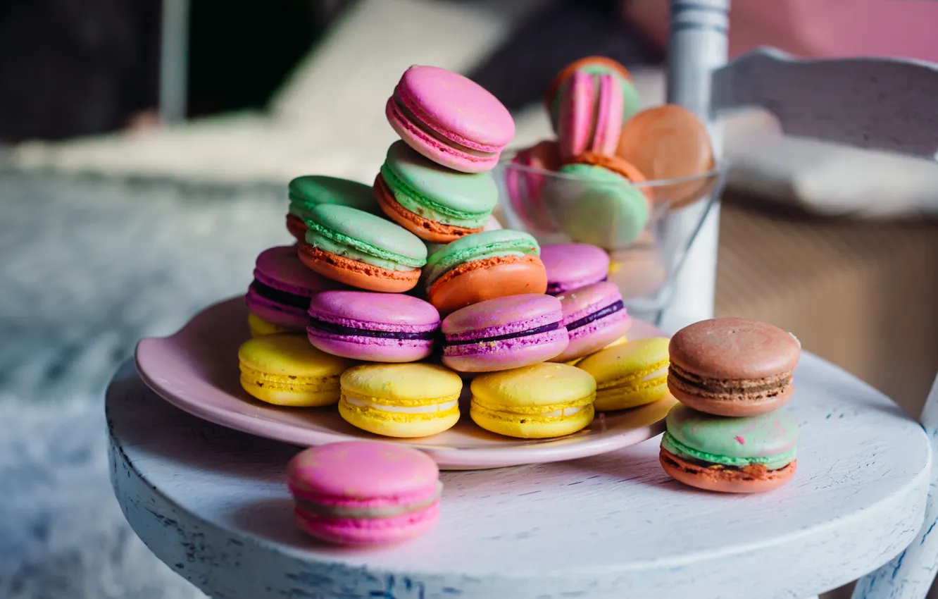 Фото обои цвет, colorful, печенье, rainbow, десерт, сладкое, cookies, macaron