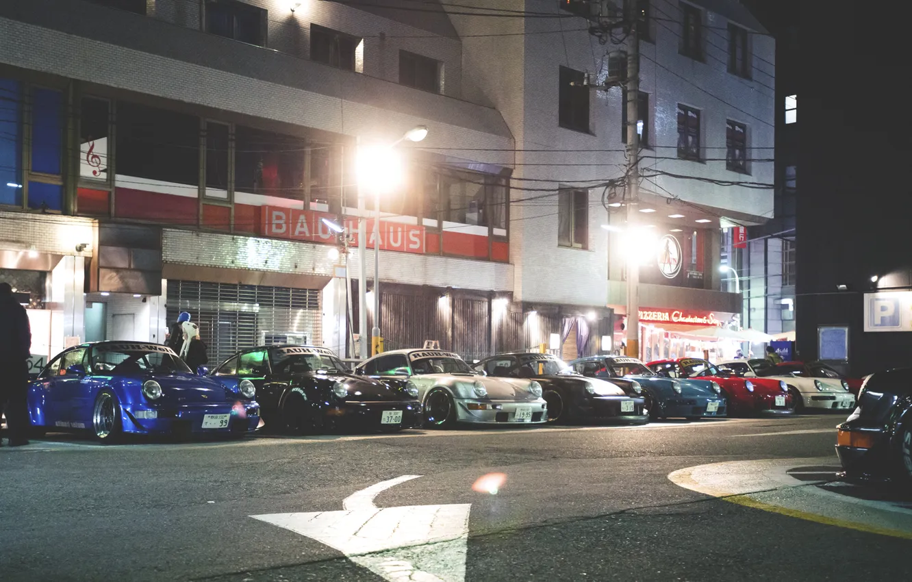 Фото обои улица, япония, porsche, порше, japan