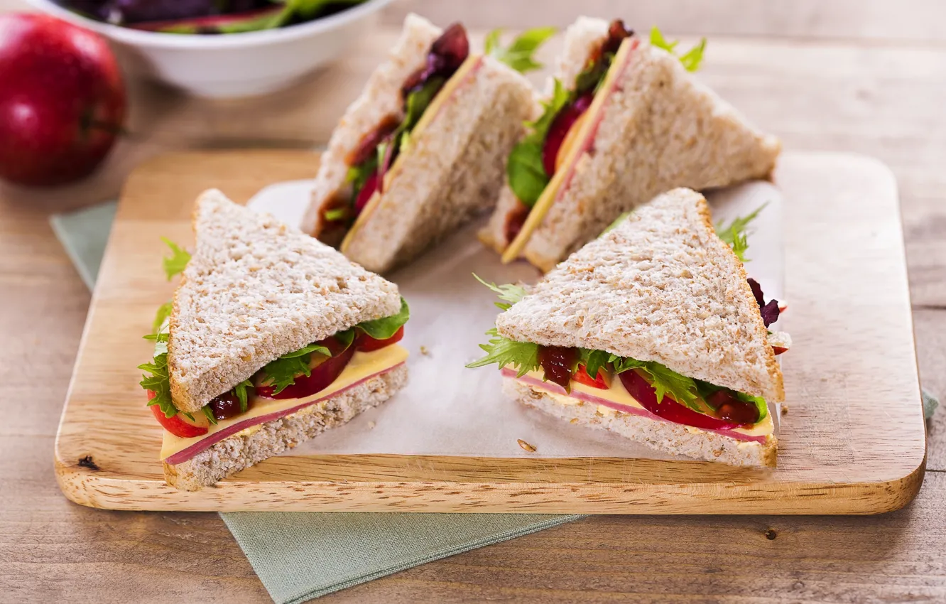 Фото обои доска, бутерброд, сэндвич
