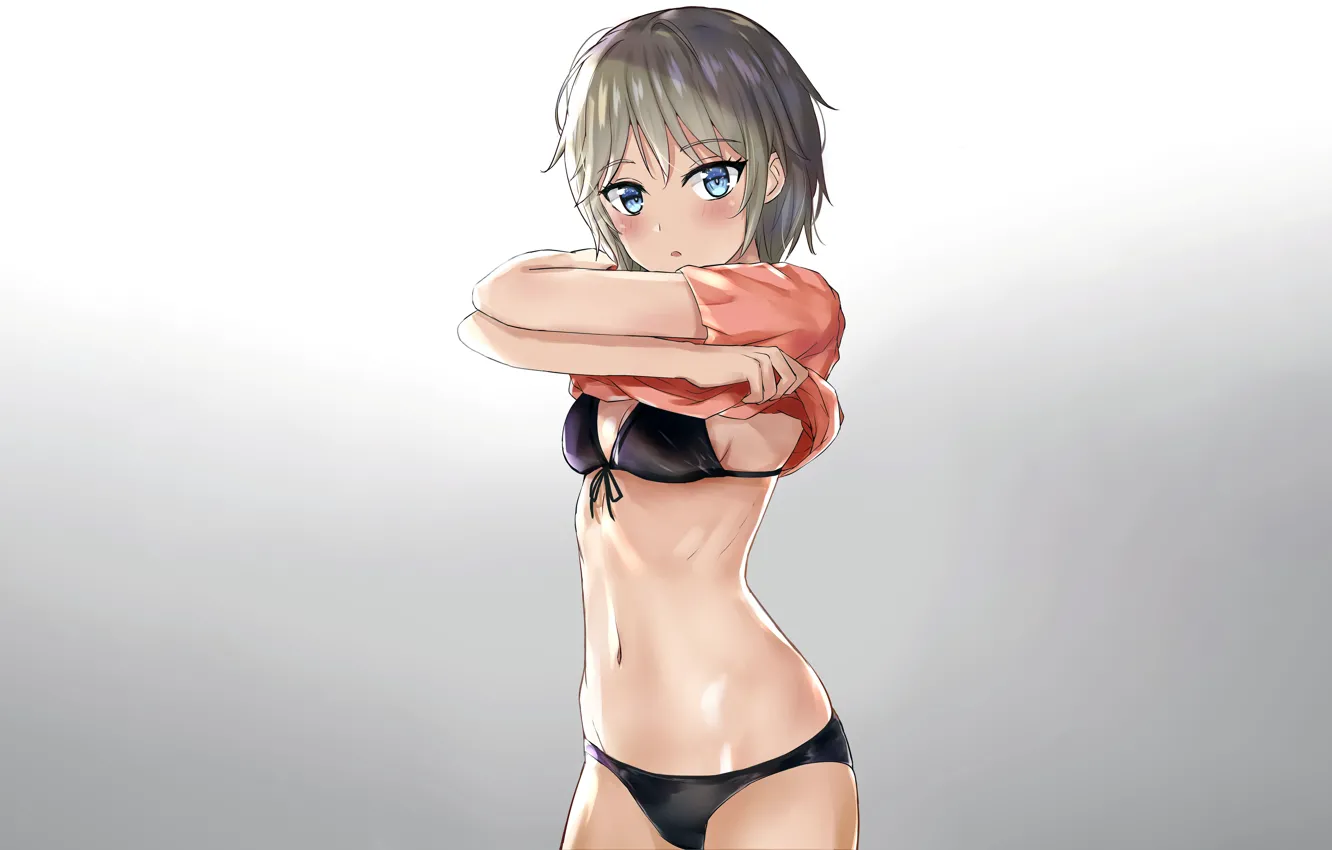 Фото обои girl, sexy, Anastasia, cleavage, boobs, anime, blue eyes, beautiful