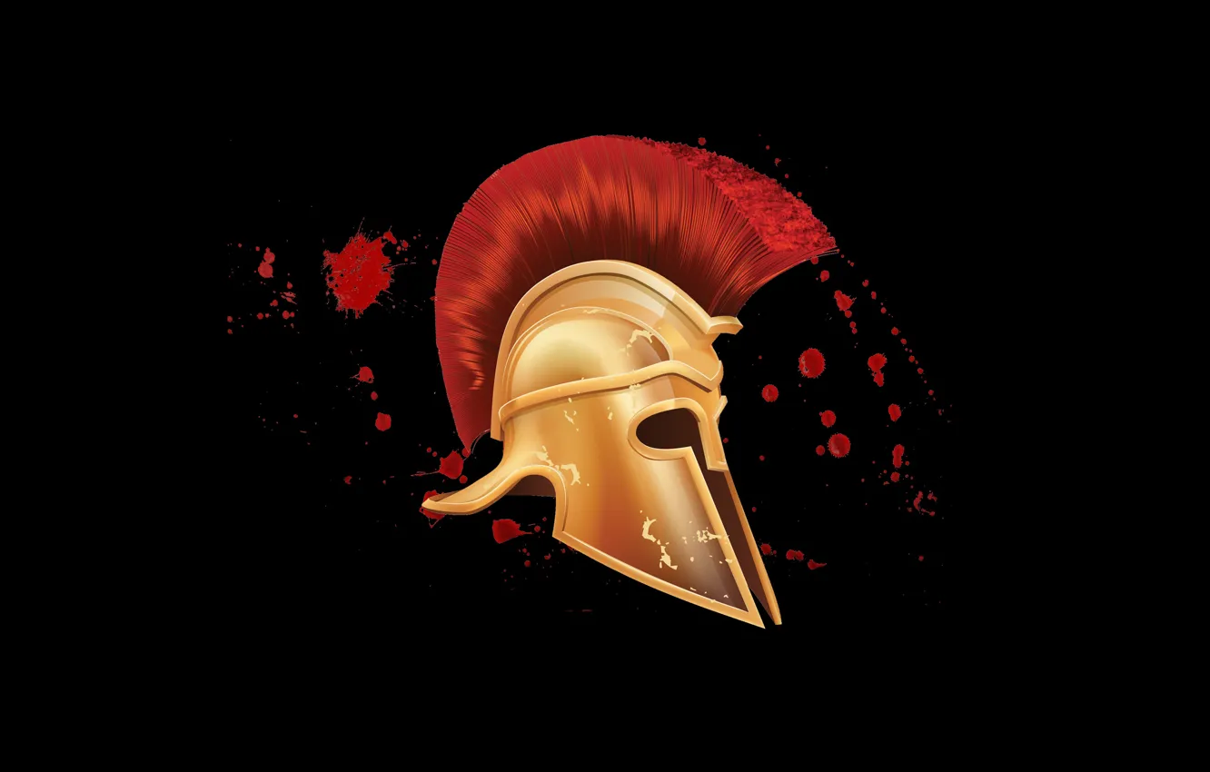 Фото обои кровь, шлем, спартанский