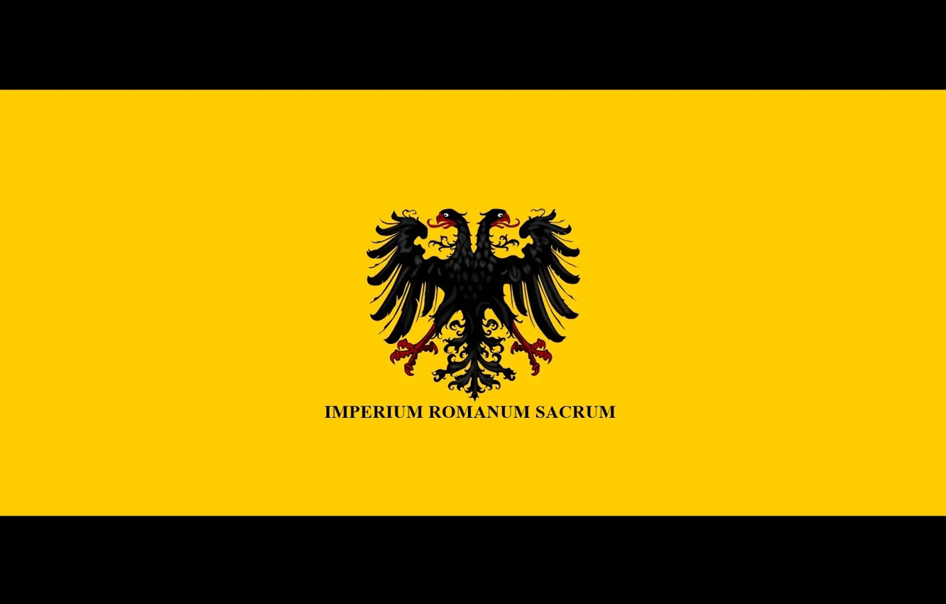 Фото обои yellow, eagle, flag, empire, Holy Roman Empire, double eagle