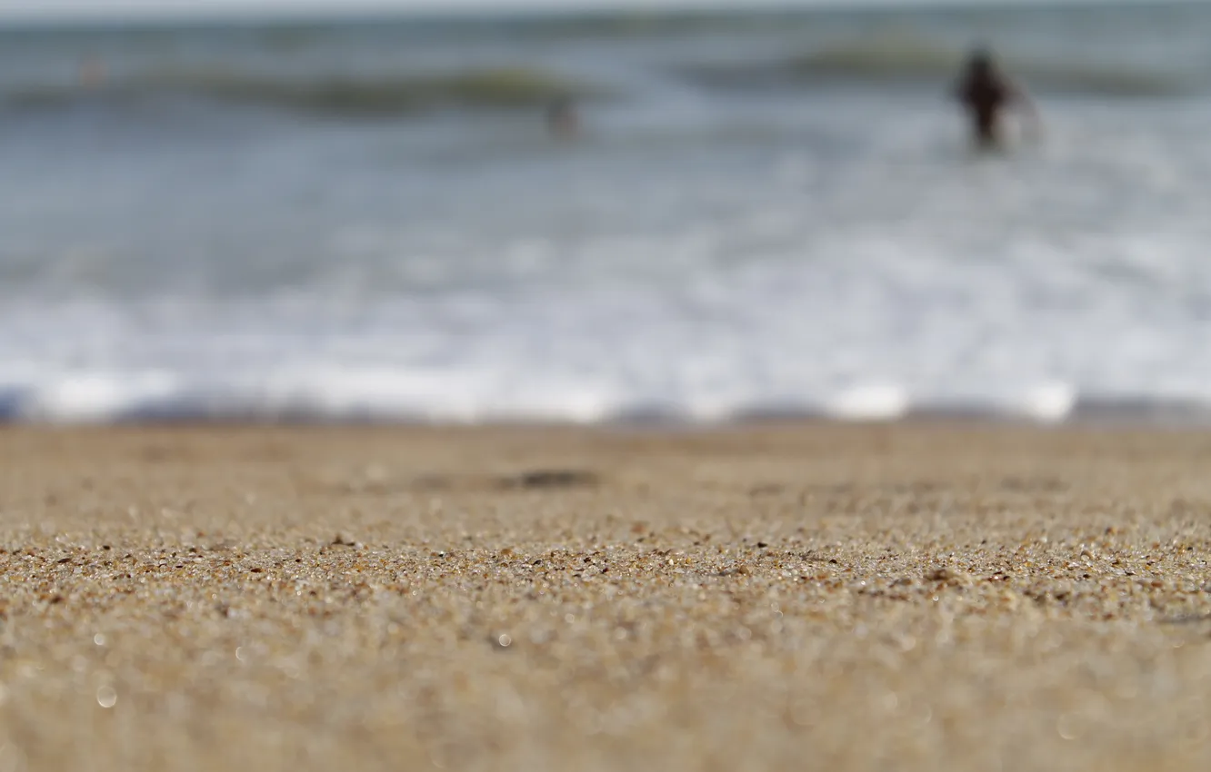 Фото обои песок, море, вода, прилив