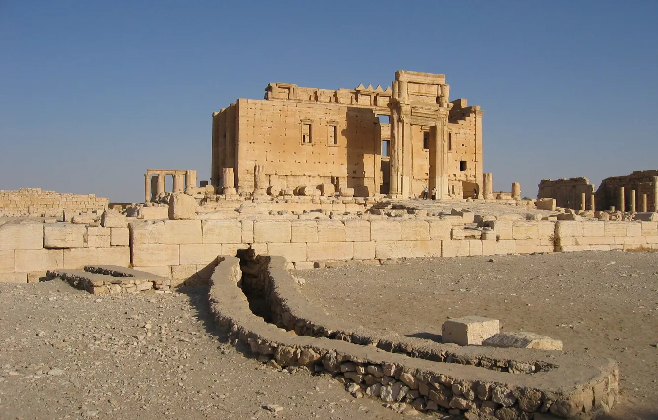 Фото обои Город, Храм, Temple, Древний, Сирия, Palmyra, Пальмира, Бэла