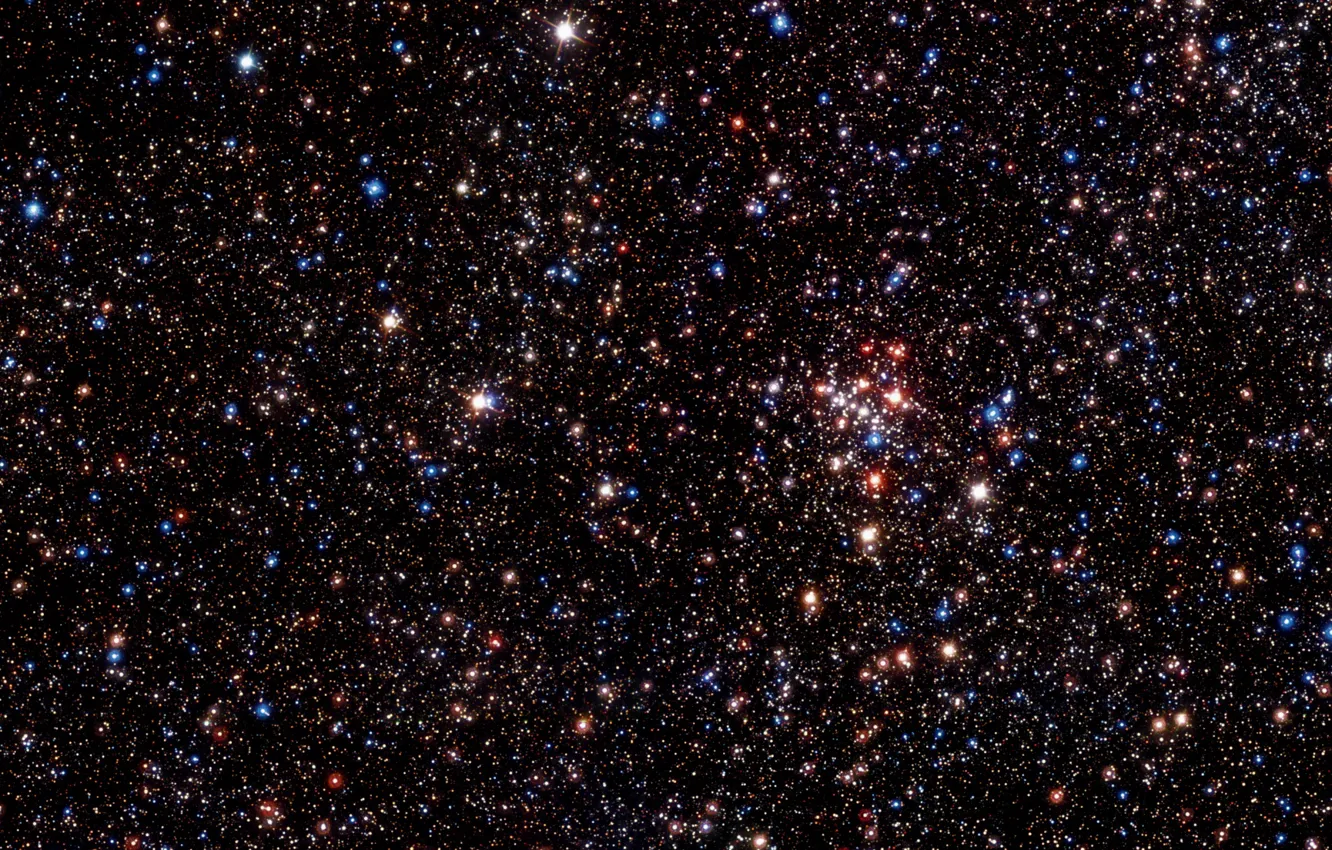 Фото обои Stars, Milky Way, Chili, ESO, Star Cluster, Near-infrared, Paranal, VLT UT4