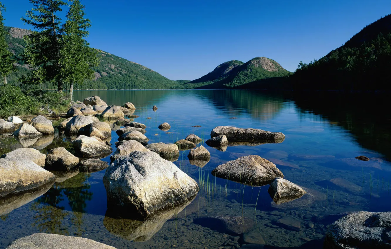 Фото обои озеро, парк, водоем, Park, Jordan, национальный, National, Acadia