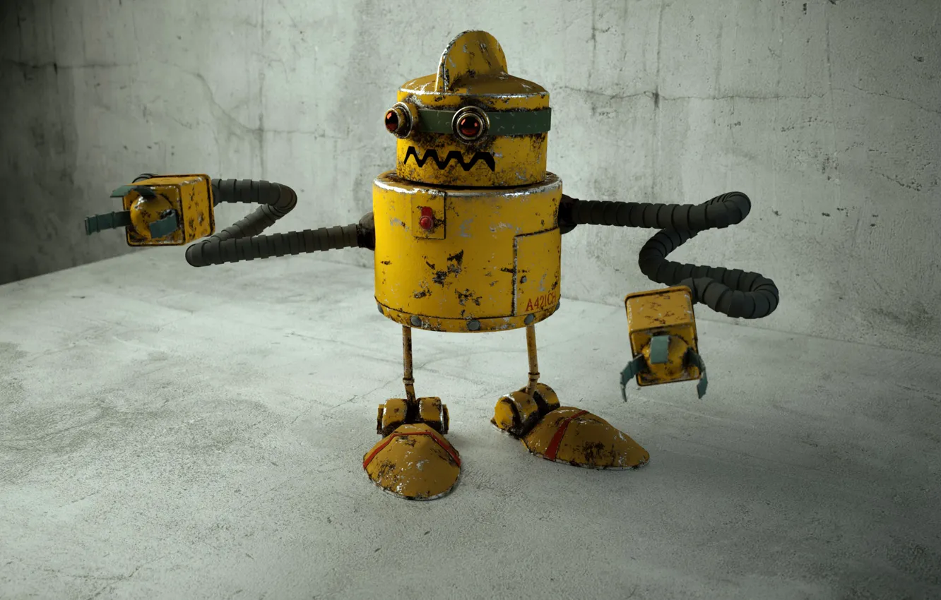 Фото обои робот, robot, render, рендер, cinema4d, c4d, modeling, octanrender