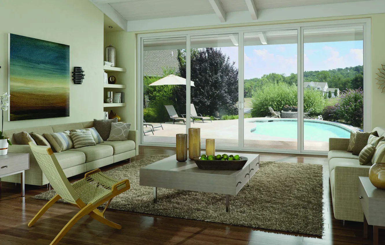 Фото обои дизайн, стиль, вилла, интерьер, бассейн, Италия, терраса, гостиная