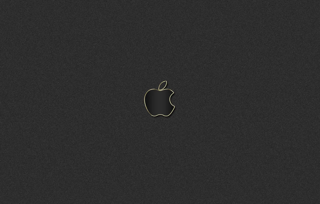 Фото обои золото, черный, apple, логотип, mac