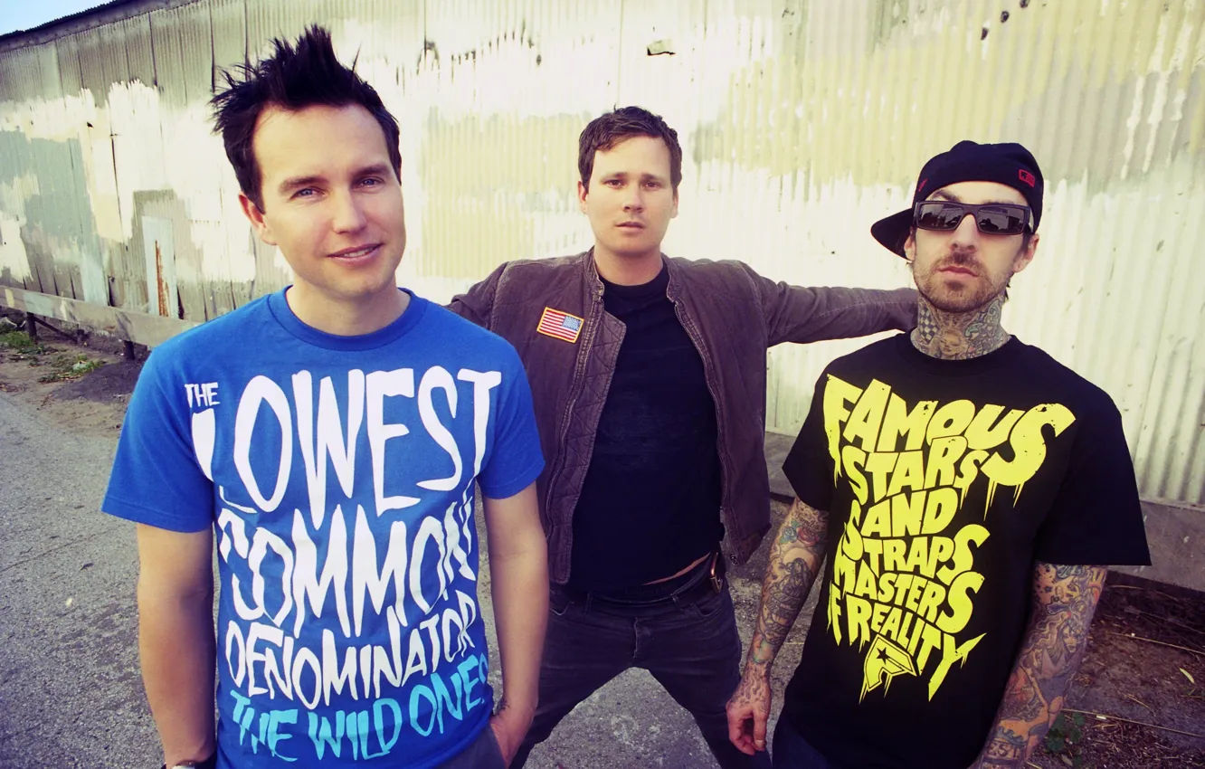 Фото обои music, pop-punk, Blink 182, Tom DeLonge, Mark Hoppus, Travis Barker