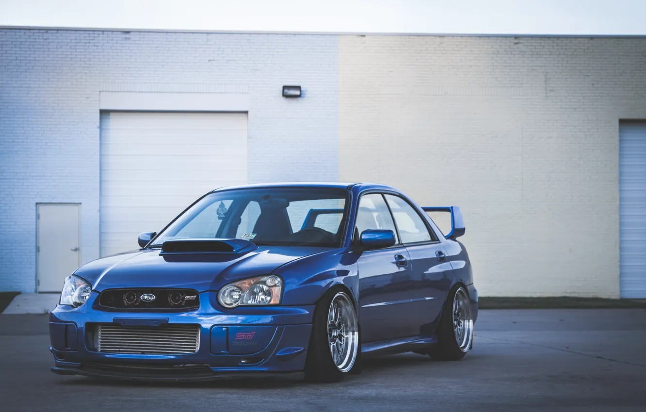 Фото обои Subaru, синяя, blue, wrx, impreza, субару, sti, импреза