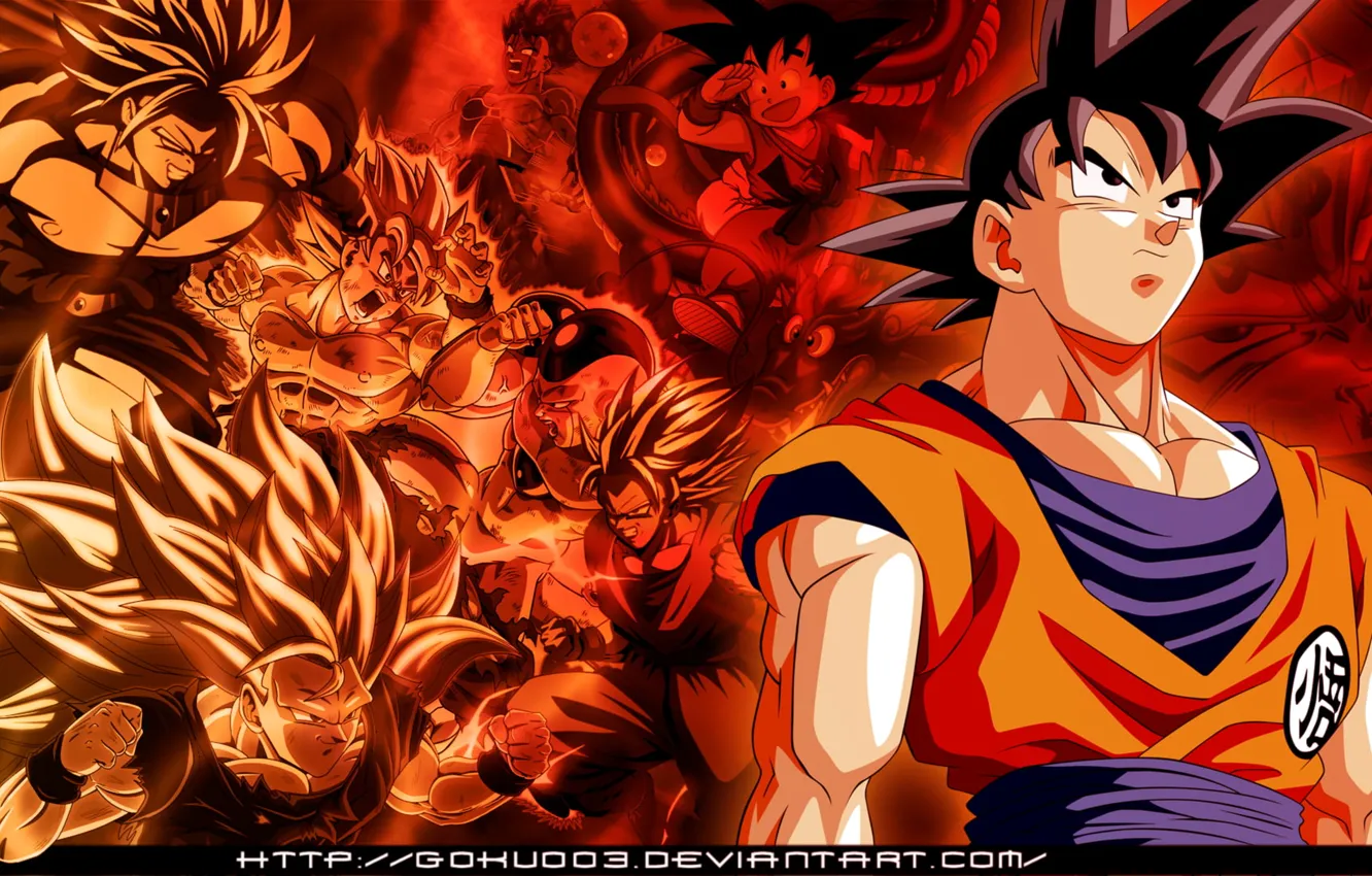 Фото обои Son Goku, Dragon Ball, Super Saiyajin