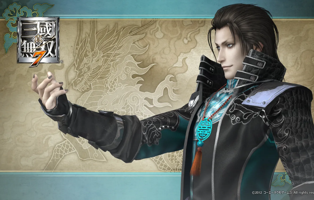 Фото обои одежда, дракон, рисунок, парень, жест, китайская, Dynasty Warriors, Jia Chong