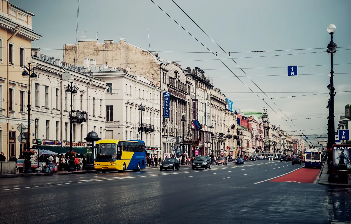 Фото обои улица, Россия, Russia, питер, санкт-петербург, St. Petersburg, Невский проспект