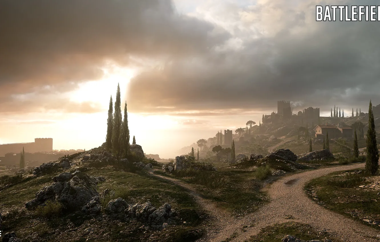 Фото обои дорога, холмы, крепость, Battlefield 1, Empire's Edge