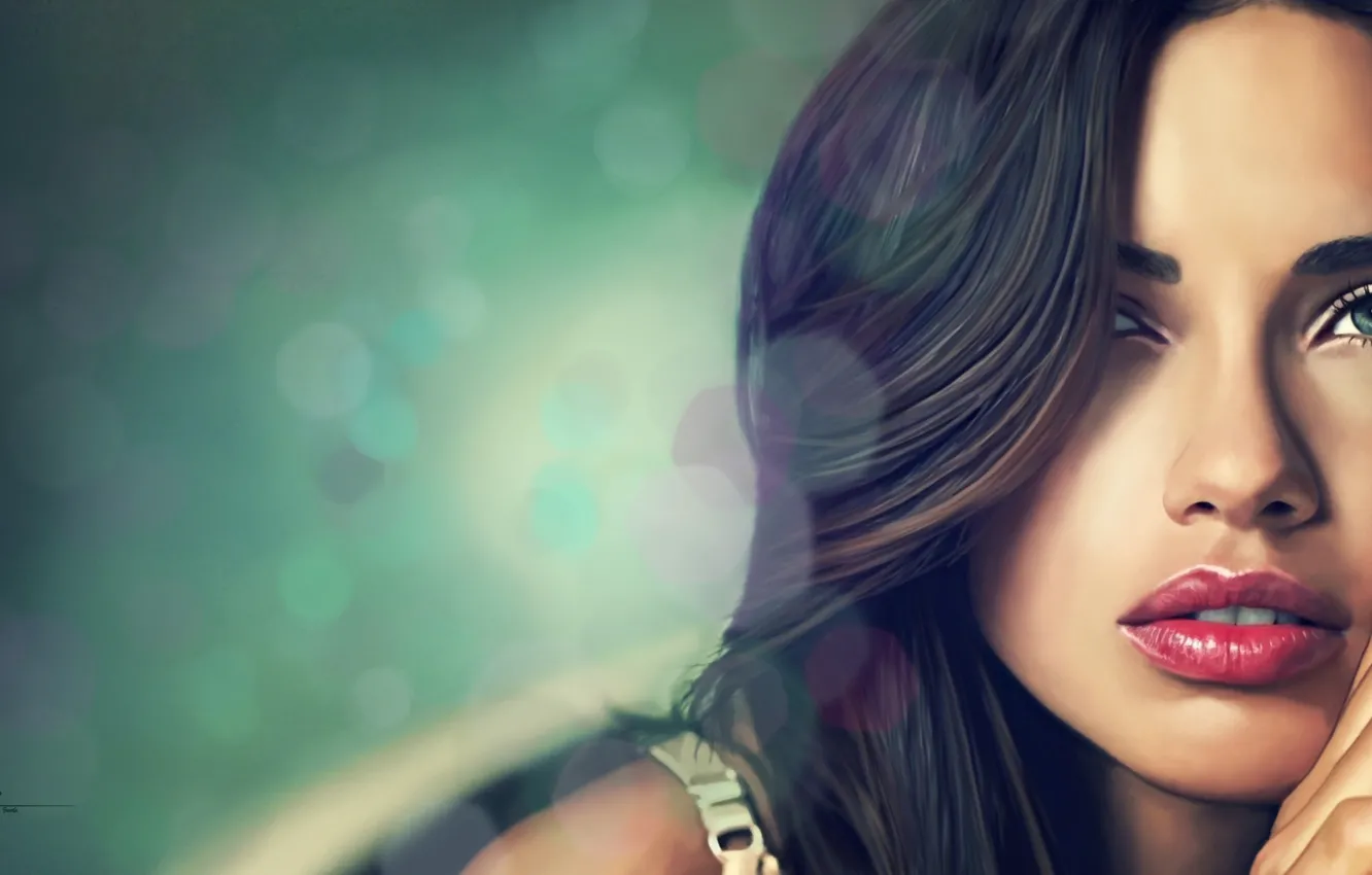 Фото обои девушка, волосы, рисунок, красивая