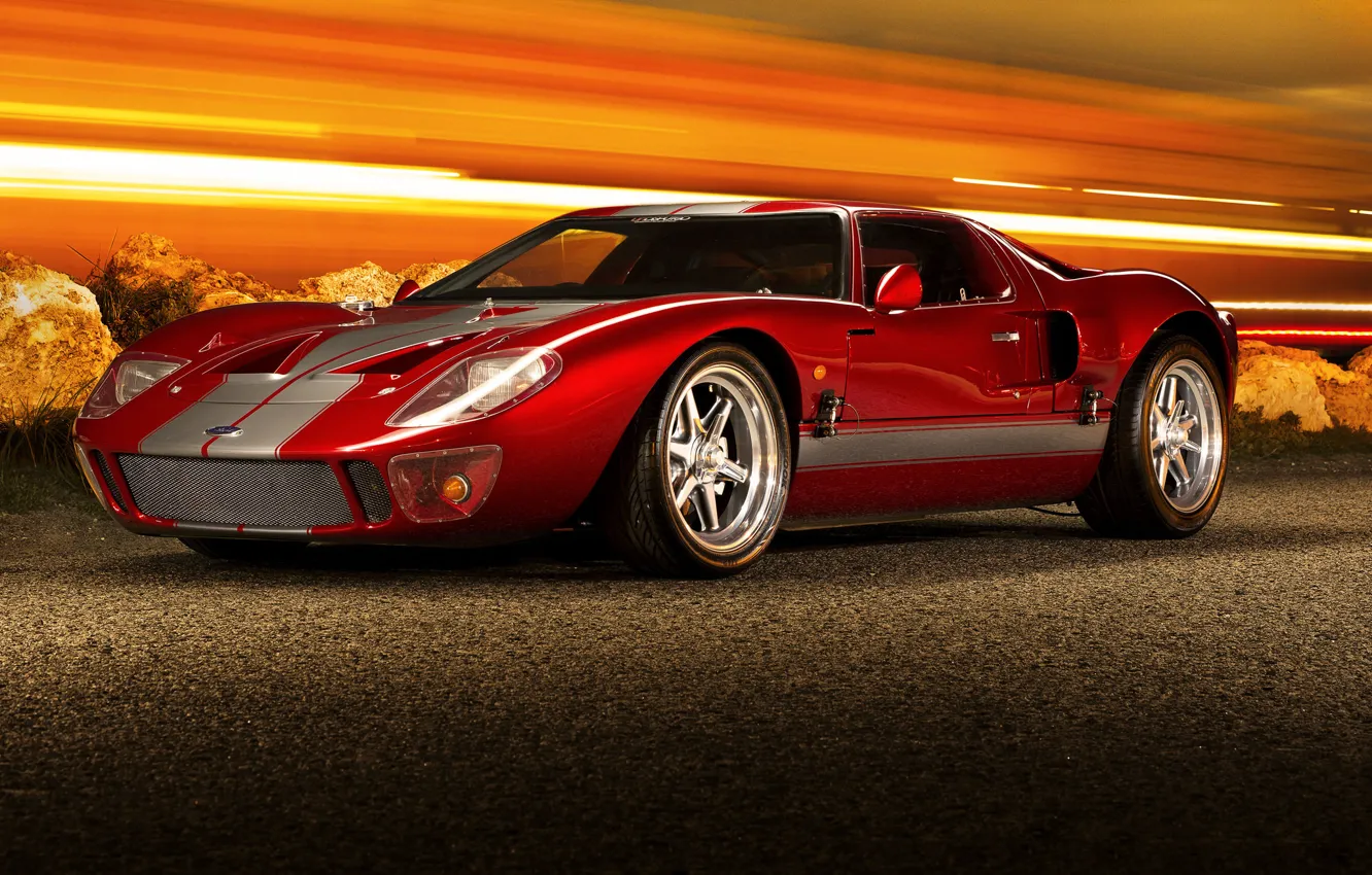 Фото обои red, supercar, ford gt40