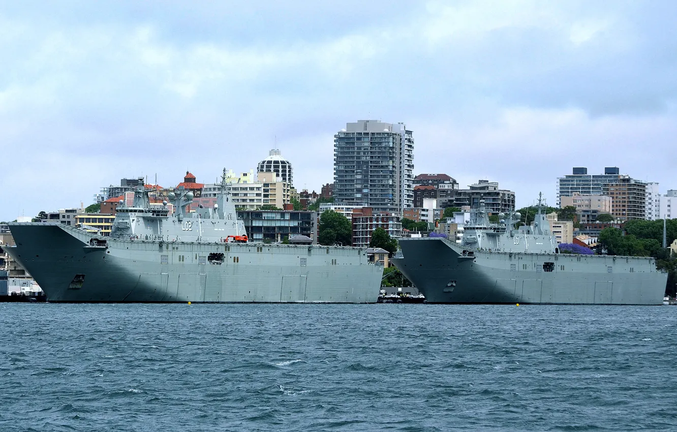 Фото обои корабли, Австралия, ВМС, Десантные, &quot;Canberra&quot;, универсальные, &quot;Adelaide&quot;