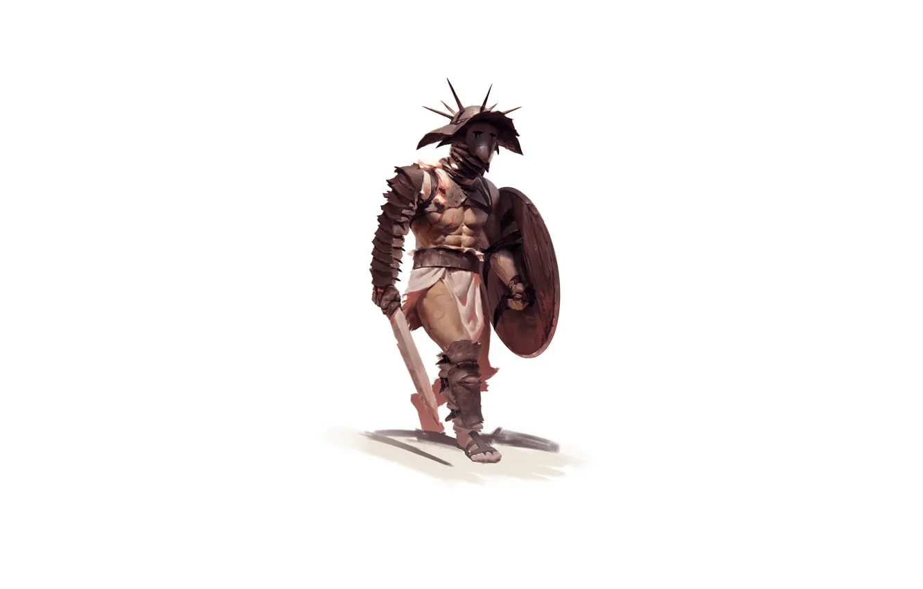 Фото обои меч, шлем, щит, гладиатор