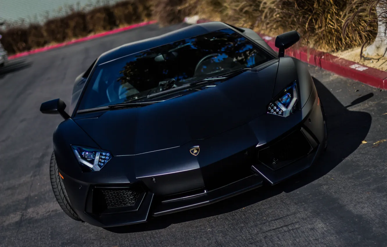 Фото обои черный, Lamborghini, суперкар, black, LP700-4, Aventador, ламборгини