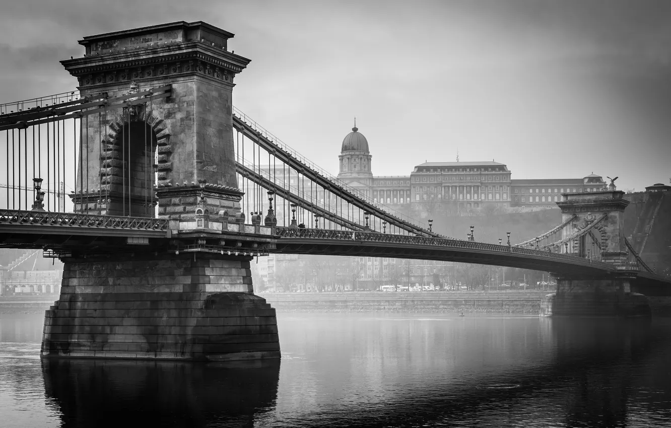 Фото обои мост, река, Венгрия, Hungary, Будапешт, Дунай, Budapest