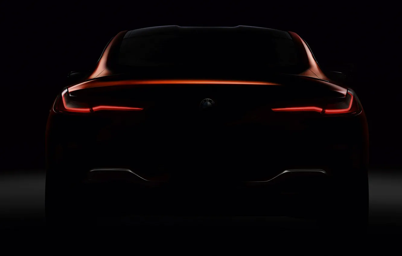 Фото обои темно, купе, BMW, вид сзади, Coupe, 2018, 8-Series, 8er