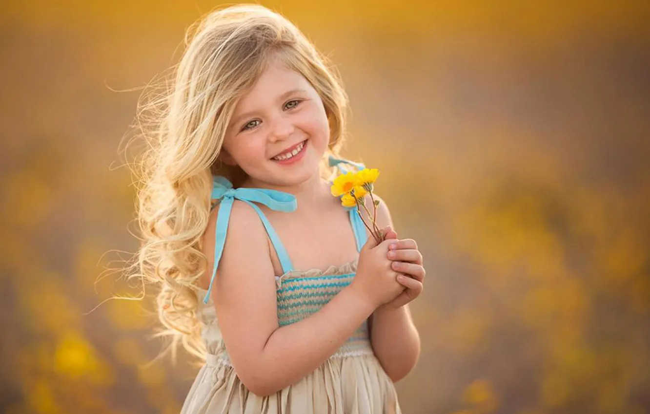 Фото обои цветы, настроение, ребенок, девочка