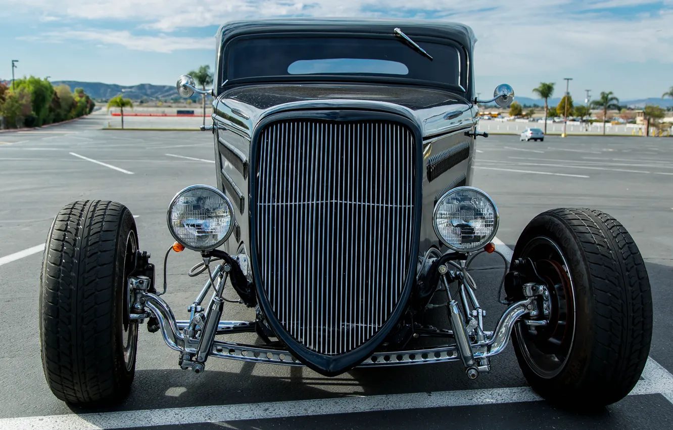 Фото обои стиль, ретро, фары, Ford, колесо, классика, 1934