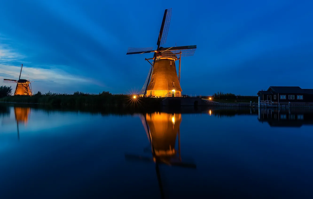 Фото обои Kinderdijk, South Holland, Elshout
