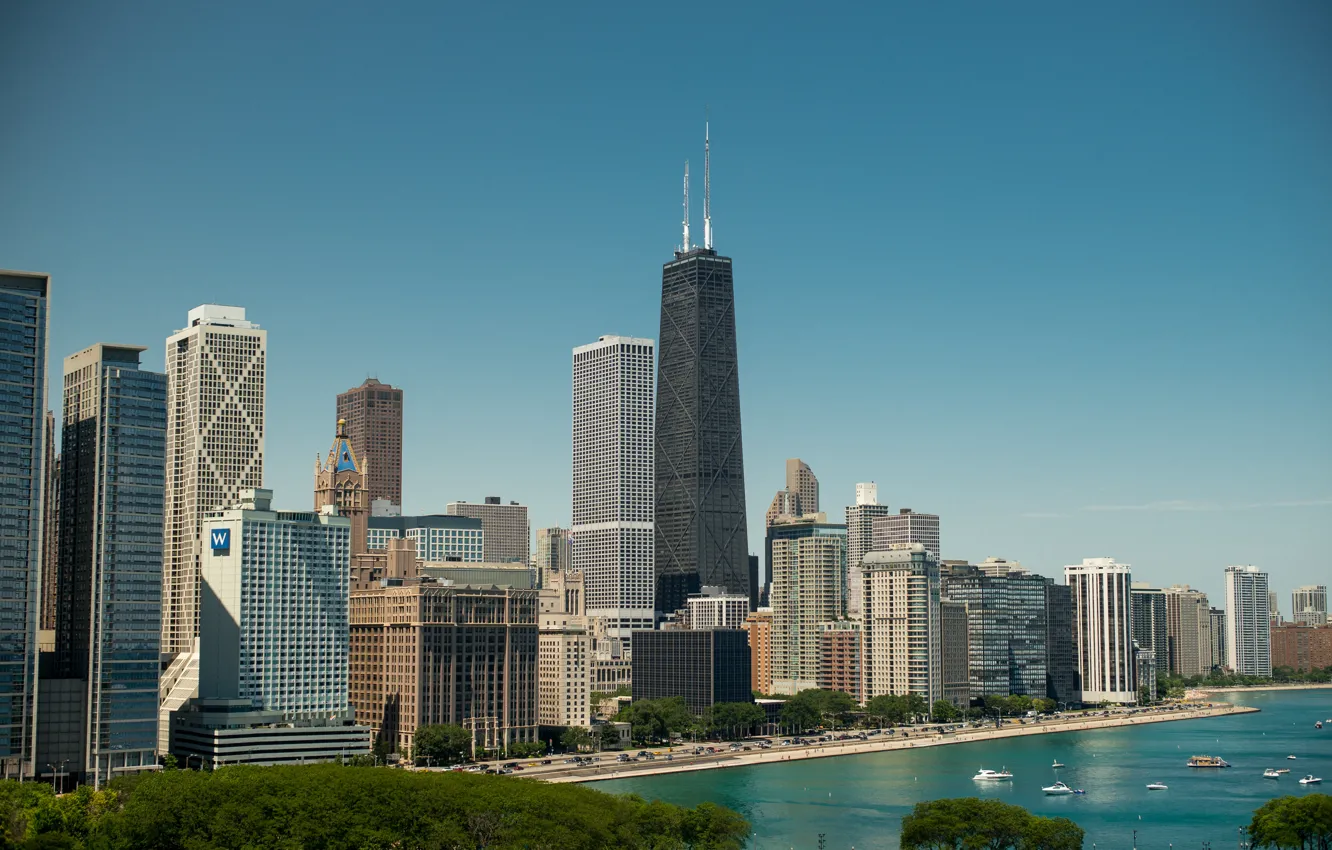 Фото обои Чикаго, США, Америка, Иллинойс, небоскрёб, Willis Tower, Sears Tower, Уиллис-тауэр