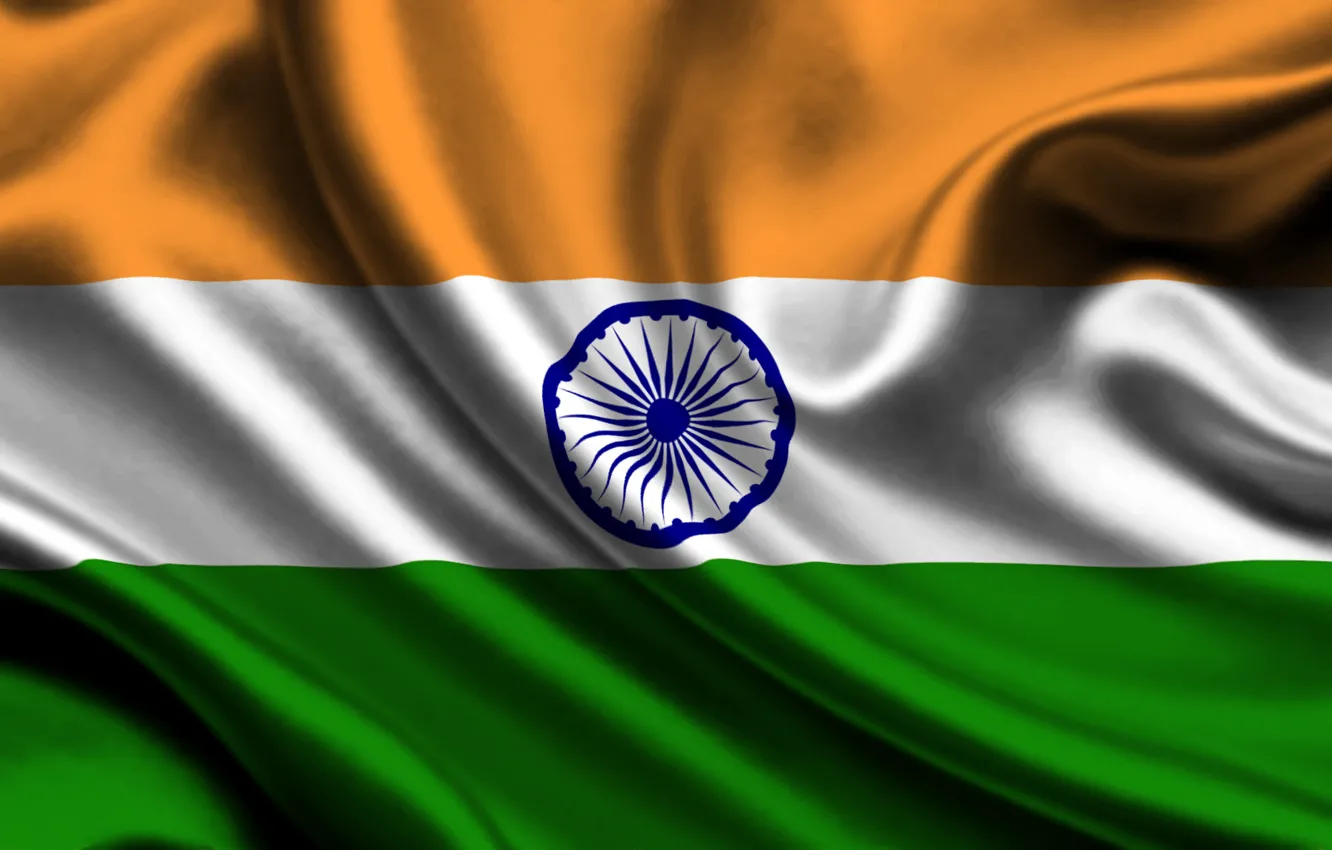Фото обои Индия, Флаг, Текстура, Flag, India, Республика Индия