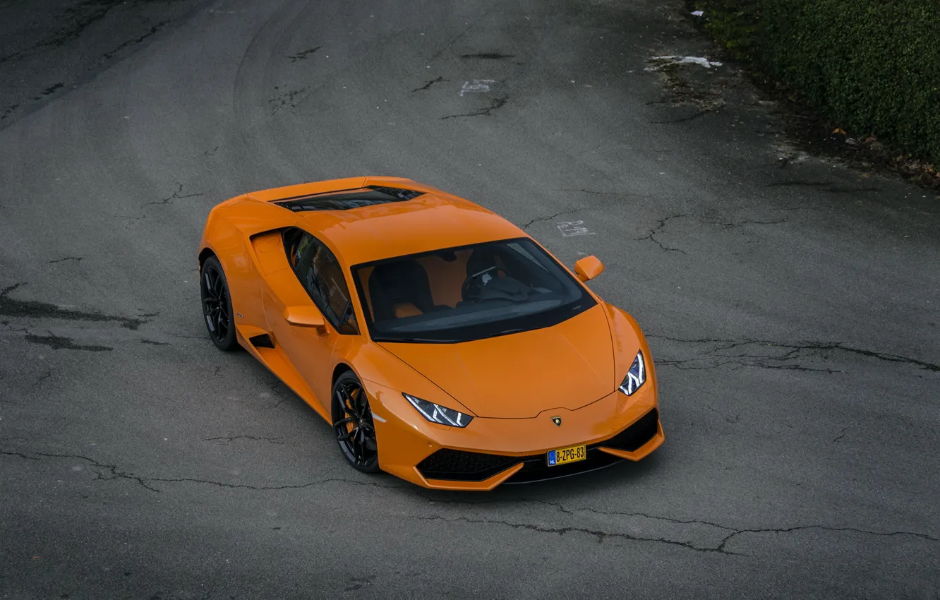 Фото обои Lamborghini, Orange, Huracan, LP610-4