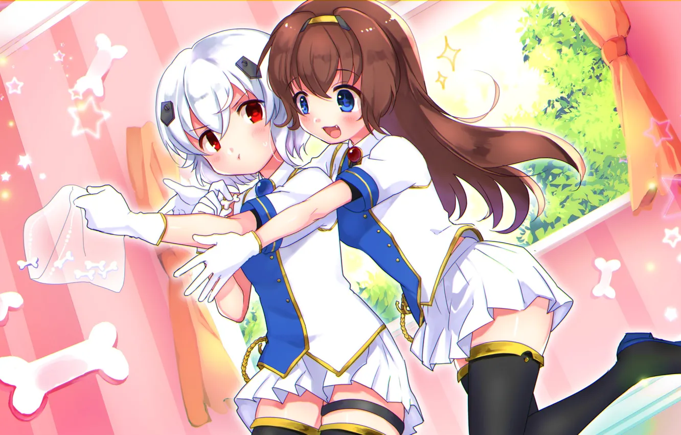 Фото обои Пакет, Девочки, Azur Lane, Косточки