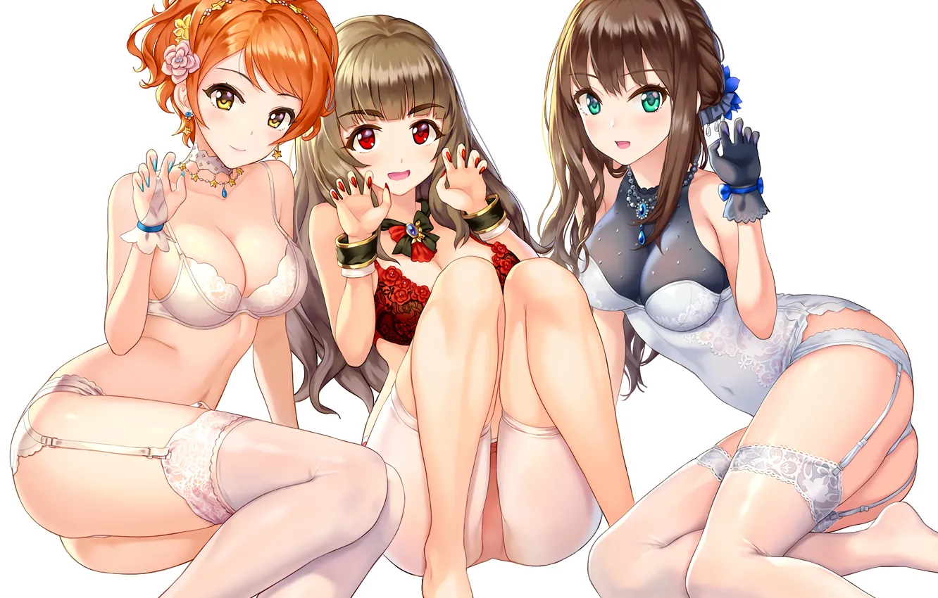 Фото обои sexy, lingerie, pantsu, bra, cleavage, panties, thighhighs, bodysuit