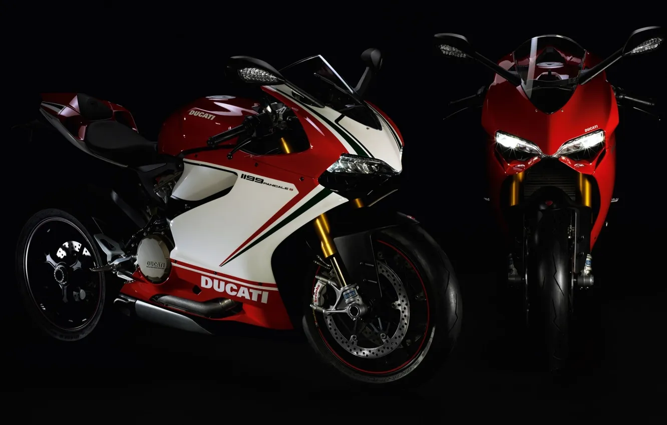 Фото обои темнота, мотоцикл, байк, полумрак, Ducati, bike, дукати, 1199
