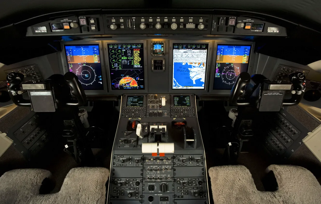 Фото обои Challenger 605, BOMBARDIER, Flight Deck