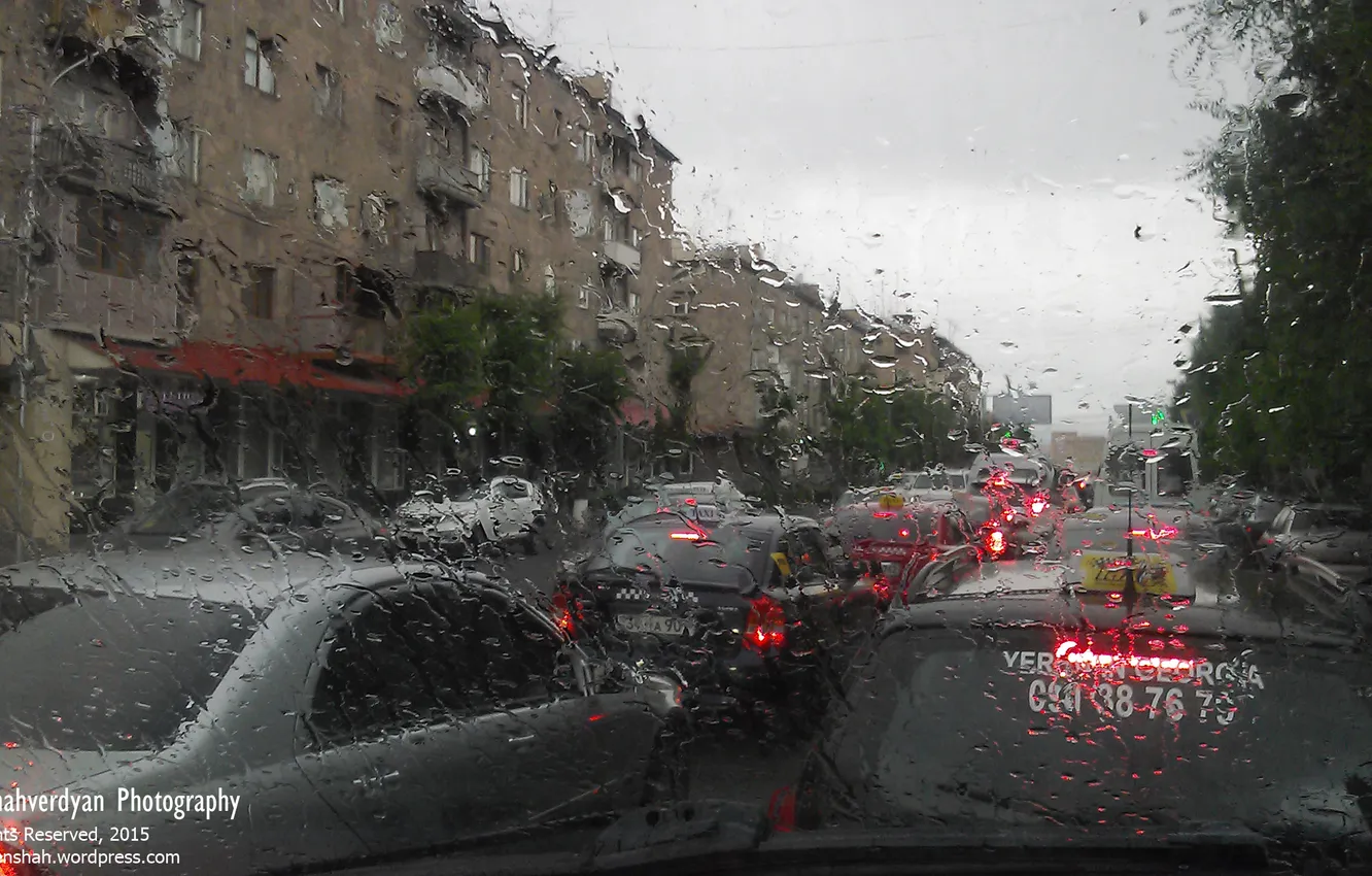 Фото обои вода, дождь, настроение, rain, cars, mood, traffic, Ереван