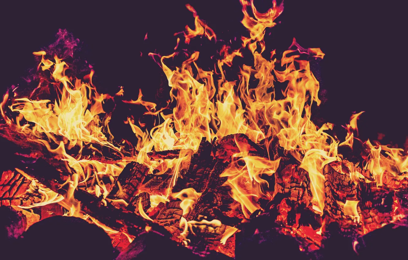 Фото обои огонь, пламя, костер