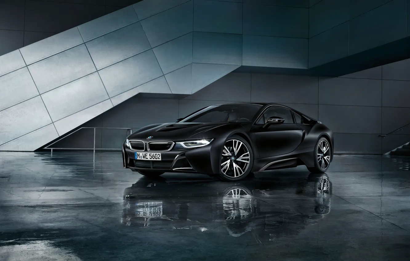 Фото обои car, BMW, logo, supercar, black, tecnology, BMW I8