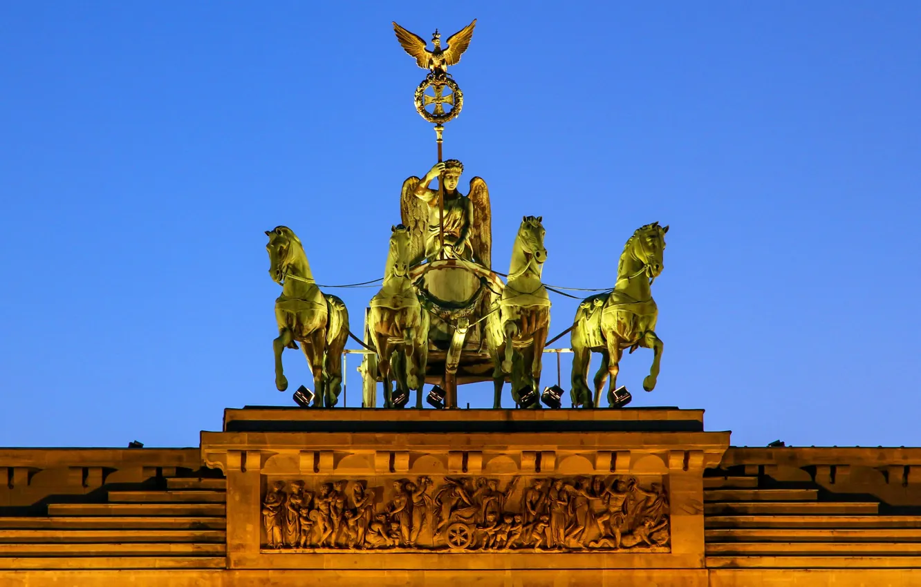 Фото обои Виктория, Германия, Deutschland, Берлин, Berlin, Бранденбургские ворота, Памятник, Brandenburg Gate