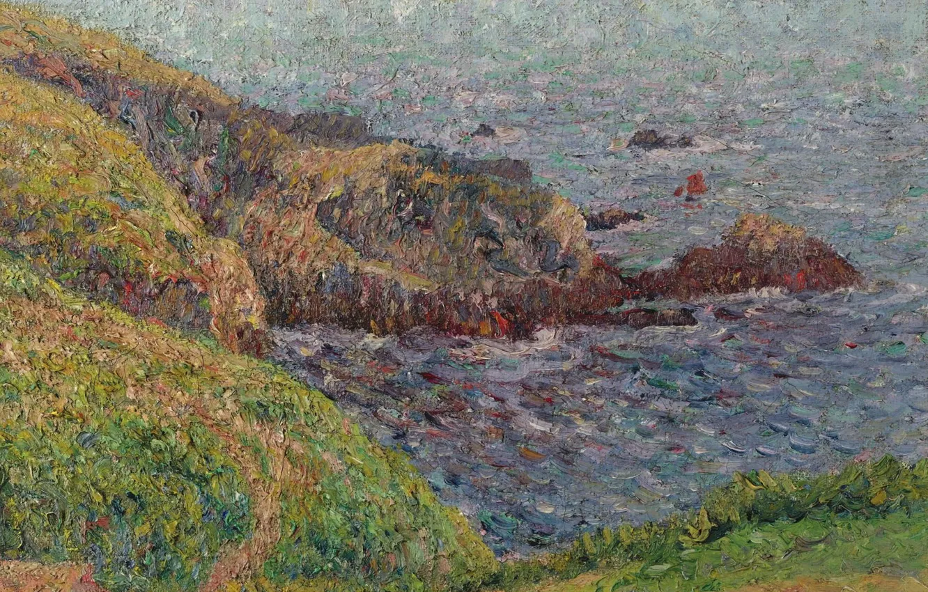 Фото обои пейзаж, картина, Залив, Гюстав Луазо, Gustave Loiseau